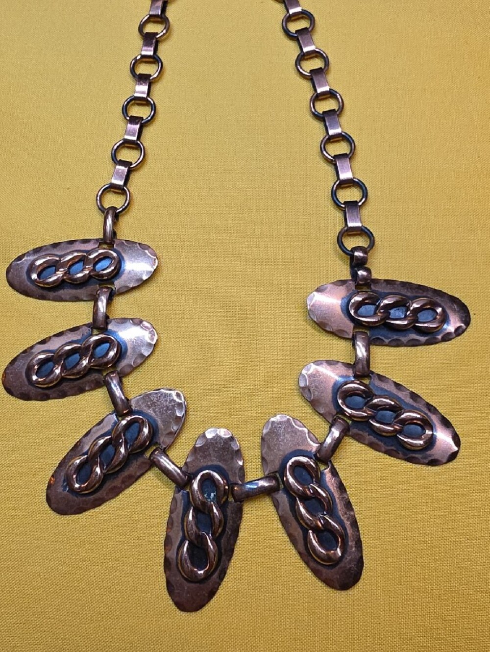 VTG 1950s Coro Pegasus Copper Modernist Parure Set Necklace Bracelet Earrings